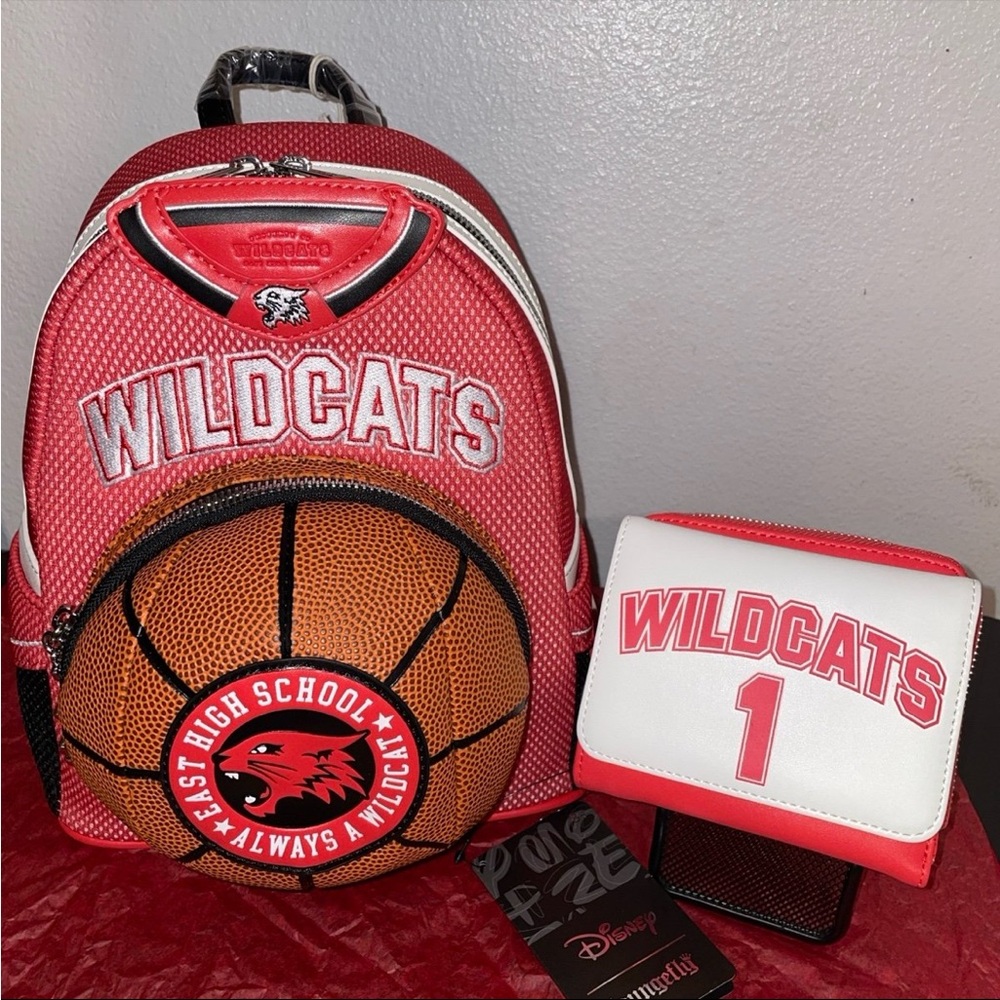 Exclusive Loungefly Disney High School Musical Wildcats Mini Backpack and Wallet